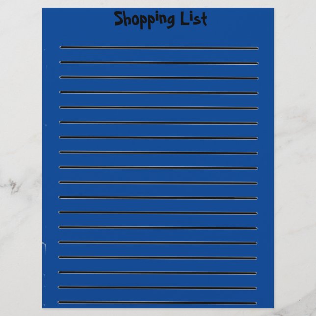 Shopping List Letterhead Blue (Front)