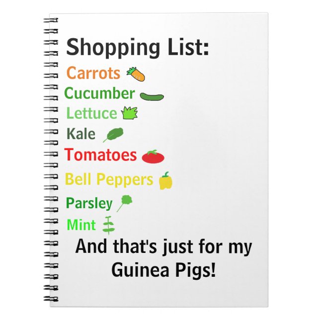 Shopping List Notebook (Front)