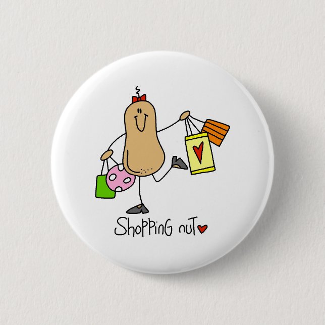 Shopping Nut 2 Inch Round Button (Front)
