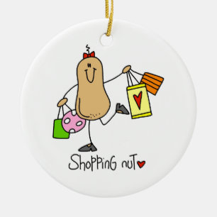 Shopping Nut T-shirts and Gifts Ceramic Ornament