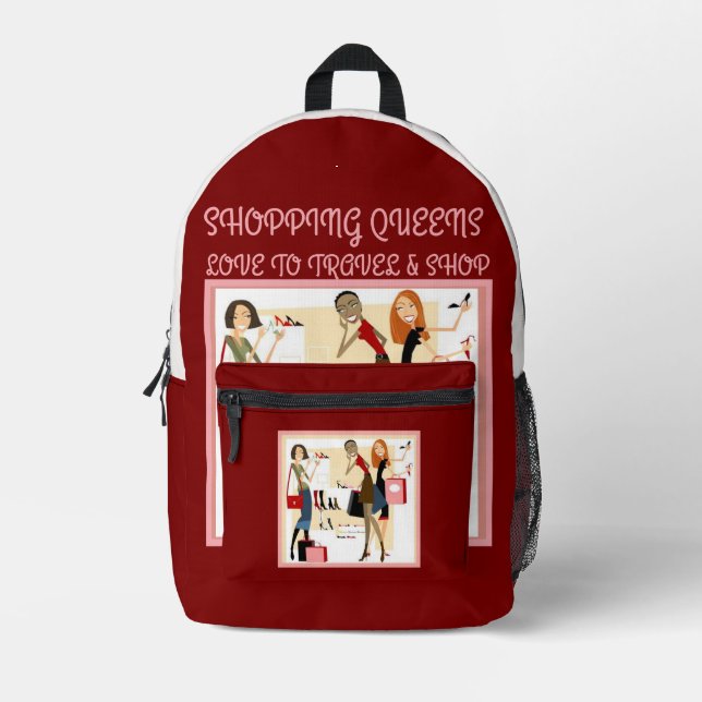 Shopping Queen Collection - Ladies  Printed Backpack (Front)