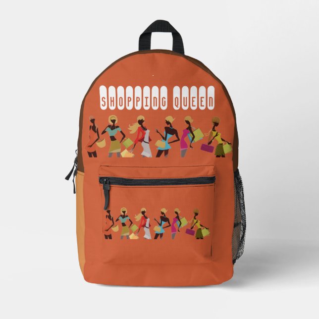Shopping Queen Collection: Ladies  Printed Backpack (Front)