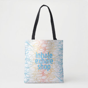 shopping  quote humour tote bag abstract design