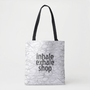 shopping  quote humour tote bag abstract design