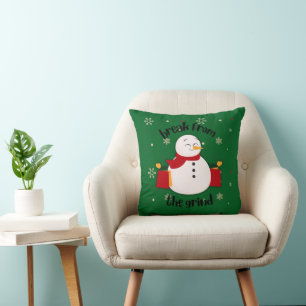 Shopping Snowman Pillow