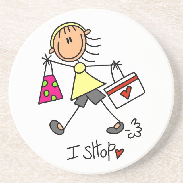 Shopping Stick Figure Coaster (Front)