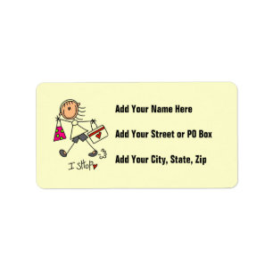 Shopping Stick Figure Label