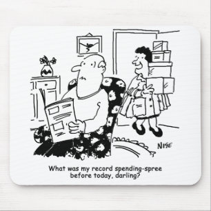 Shopping Trip. Record Spend. Overspending at Shops Mouse Pad