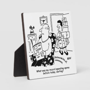 Shopping Trip. Record Spend. Overspending at Shops Plaque