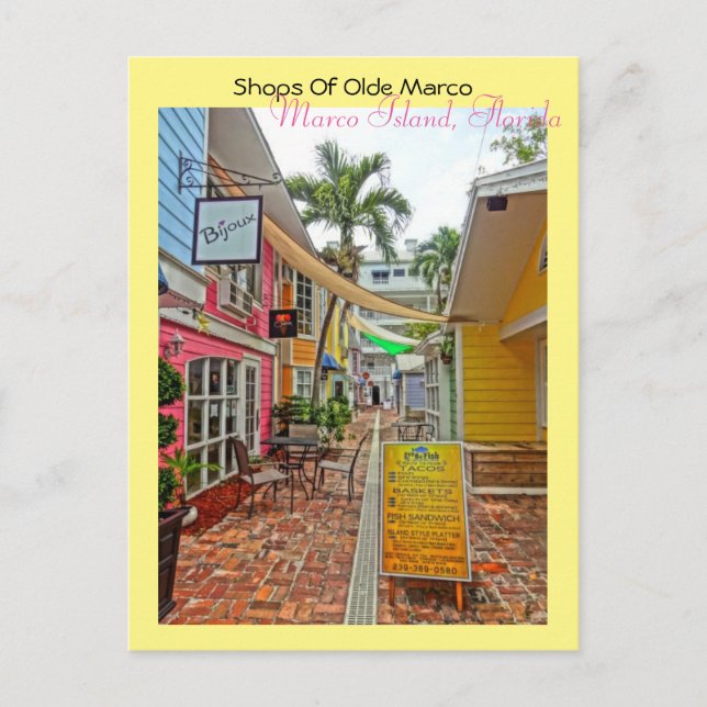 Shops Of Olde Marco - Marco Island Florida Postcard (Front)