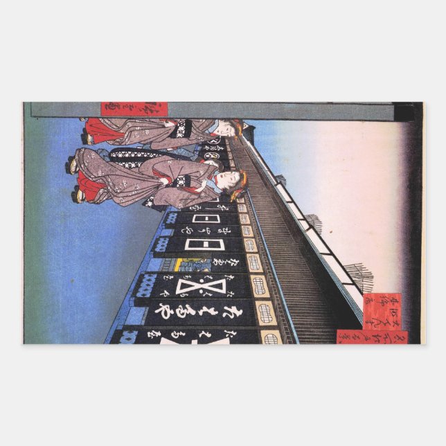 Shops with Cotton Goods in Ōdenma-chō (大てんま町木綿店) Sticker (Front)