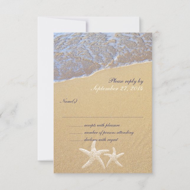 Shore Love Beach Carte de mariage à thème RSVP (Devant)
