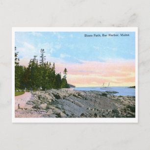 Shore Path, Bar Harbour, ME Vintage Postcard