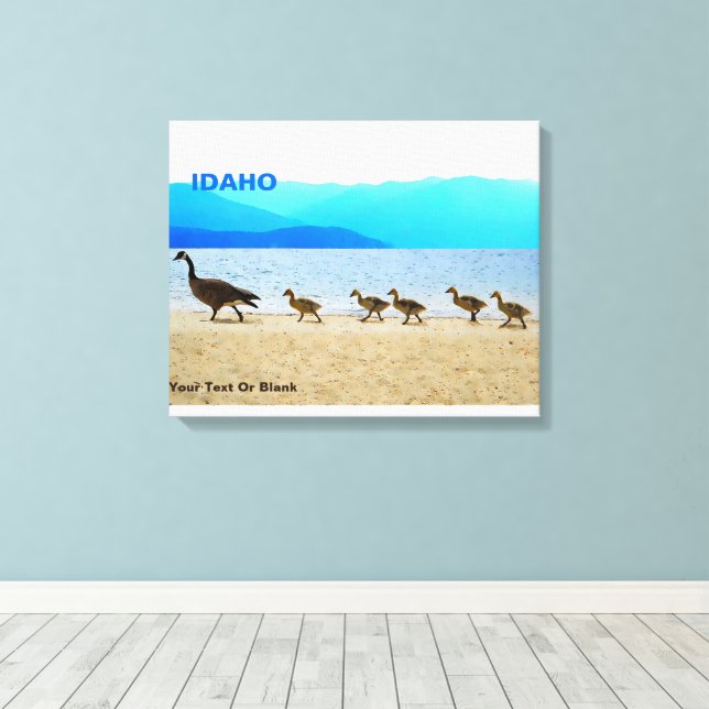 Shore Patrol - Canada Geese Canvas Print (Insitu(Wood Floor))