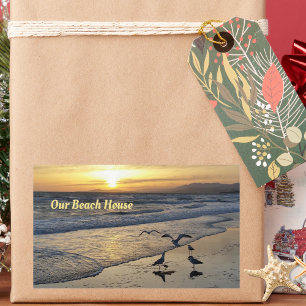 Shorebirds on the Beach at Sunset Sticker