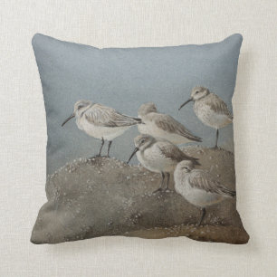 Shorebirds / Sanderlings Stunning Throw Pillow