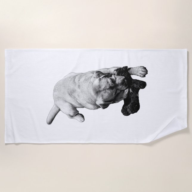 Shoreline Cuddle – B&W Ease Beach Towel (Front)