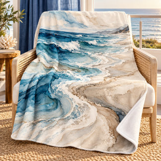 Shoreline Current Throw Blanket