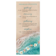 Shoreline Dreams Watercolor Beach Wedding Program