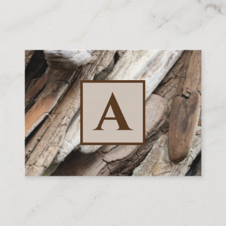 Shoreline Driftwood photo with Monogram Business Card