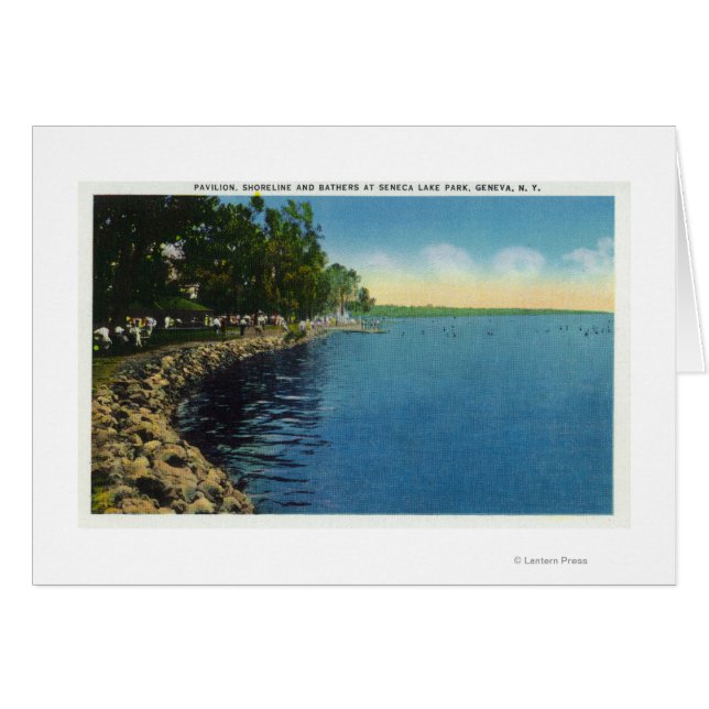 Shoreline, Pavilion, and Swimmers (Front Horizontal)