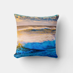 Shoreline scenic at sunrise throw pillow