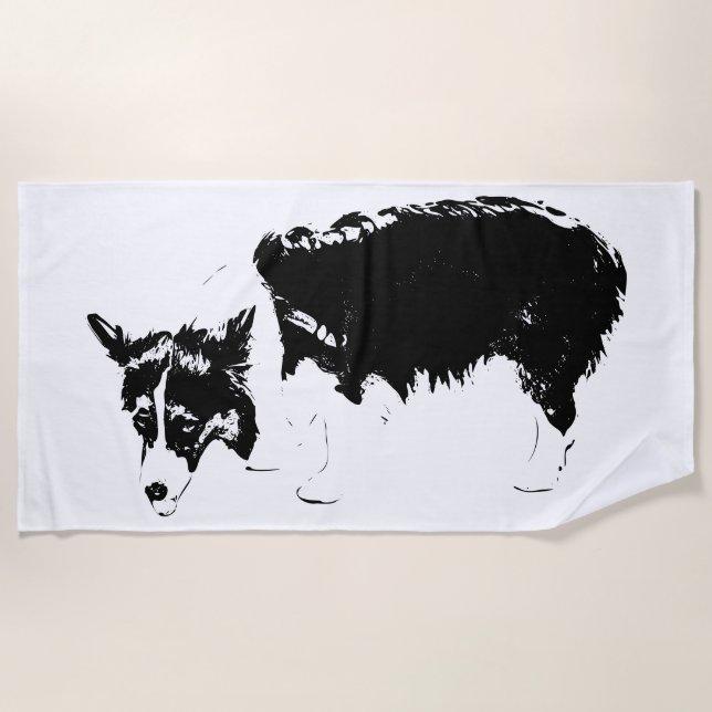 Shoreline Sniff Patrol Beach Towel (Front)