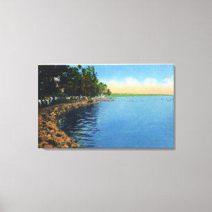 Shoreline View of Seneca Lake Park Pavilion Canvas Print