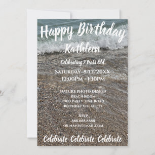 SHORELINE WAVE SAND ANNIVERSAIRE INVITATION