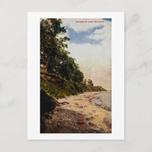 Shores of Lake Michigan Vintage Postcard