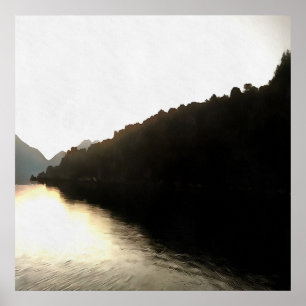 Shores Of Shadows Landscape Art Poster