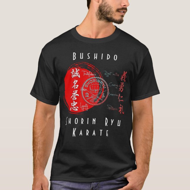 Shorin Ryu Karate Bushido Valeurs Budo T-Shirt (Devant)