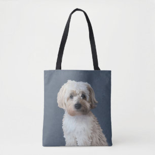 Shorkie dog pet portrait  tote bag