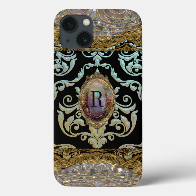 Shorrelyne Monogram Protective Damask Case-Mate iPhone Case (Back)