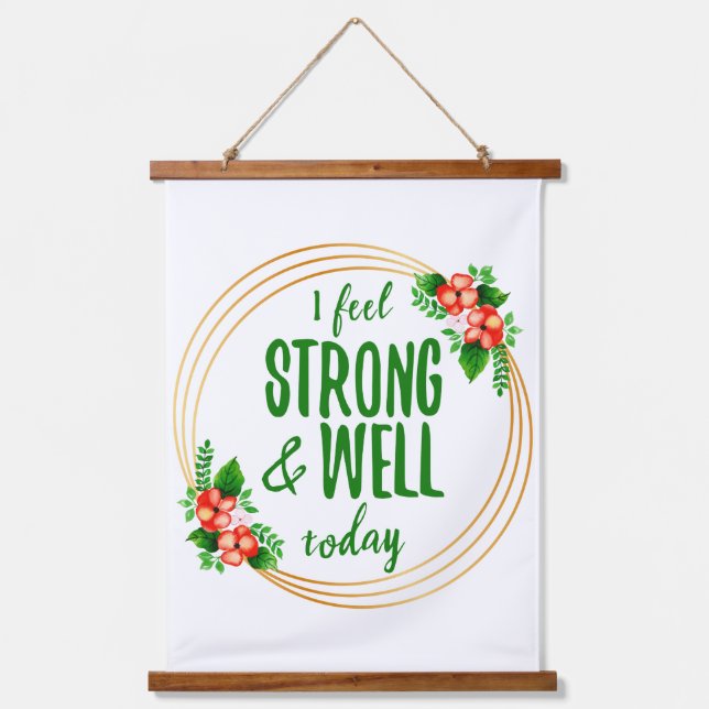 short affirmations about strength and wellness  hanging tapestry (Front)