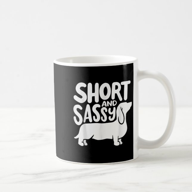 Short And Sy Funny Daschund Dog Lover Quote  Coffee Mug (Right)
