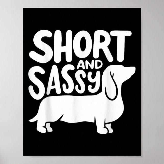 Short And Sy Funny Daschund Dog Lover Quote  Poster (Front)