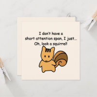 Short Attention Span Squirrel Funny Flat
