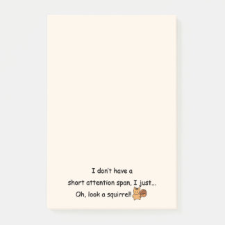 Short Attention Span Squirrel Humour Post-it Notes