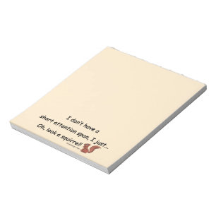 Short Attention Span Squirrel Notepad