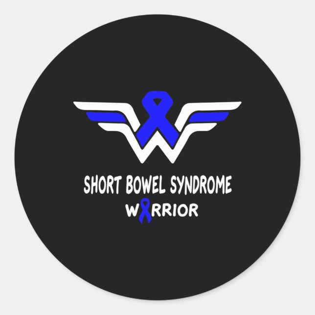Short Bowel Syndrome Awareness Warrior Support Blu Classic Round Sticker (Front)