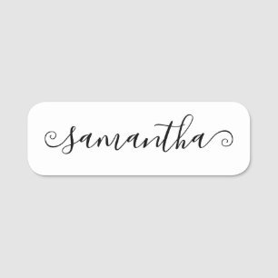 Short Curly Swash Signature Script Name Tag