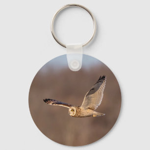 Short-eared owl in flight keychain