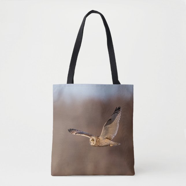 Short-eared owl in flight tote bag (Front)