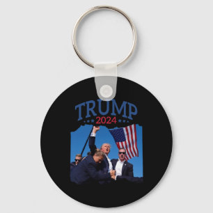 Short Fist Pumped 2024 Pray For Trump Never's Give Keychain