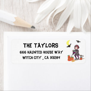 Short hair witch return address labels
