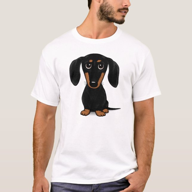 Short Haired Black and Tan Dachshund T-Shirt (Front)