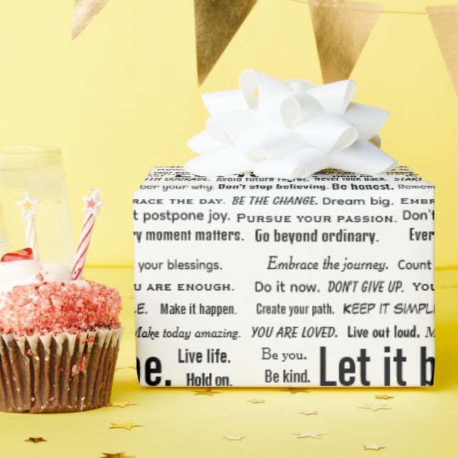 Short Inspirational Quotes On White Wrapping Paper (Birthday Party)