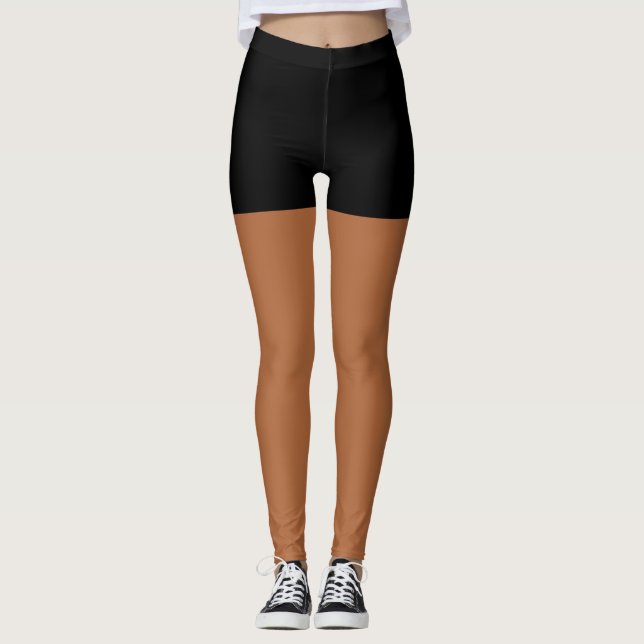 short noir jambes tan Leggings (Devant)