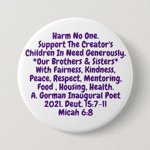 Short Reminder To Live Our Sacred Values 3 Inch Round Button